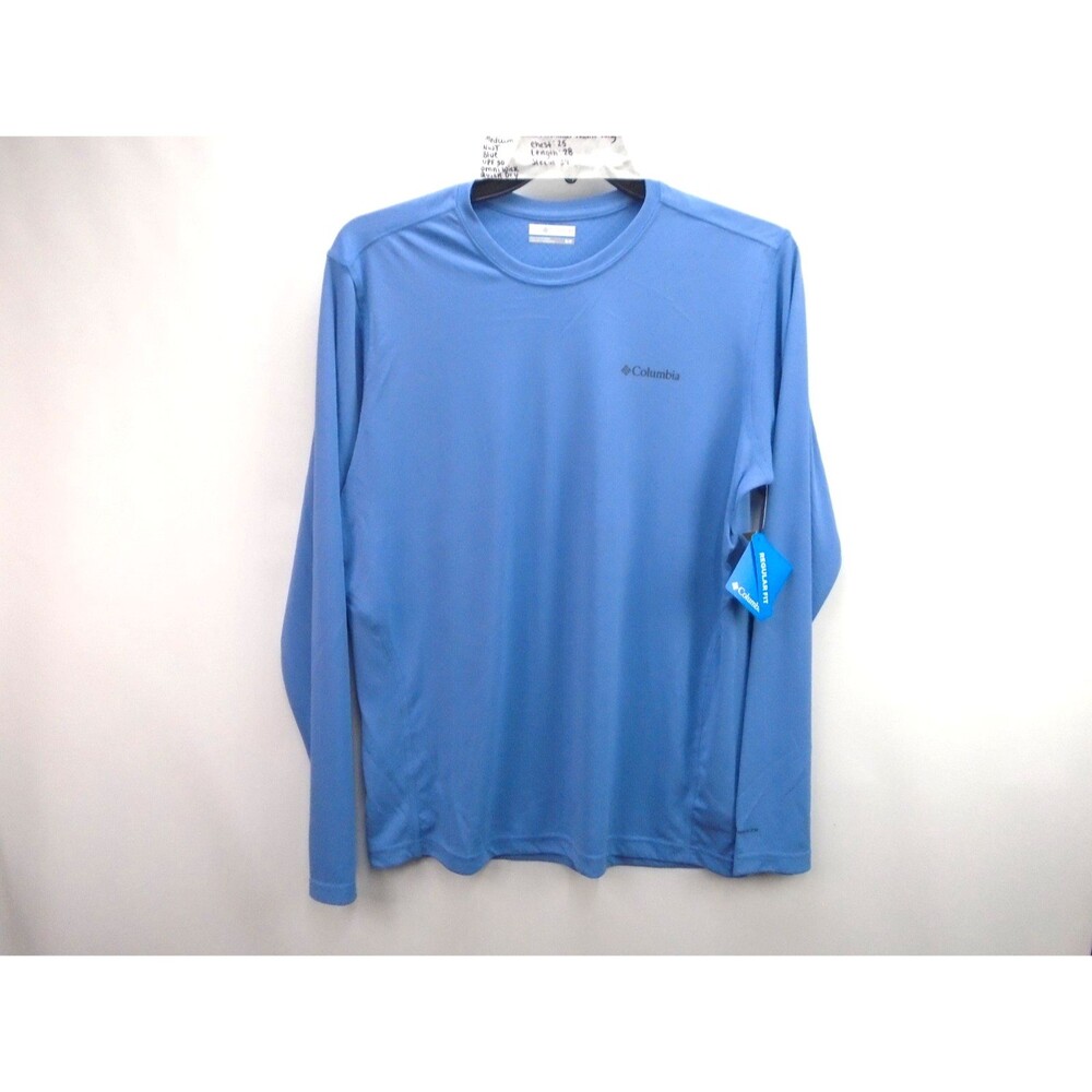 Columbia Mens Blue Heather Terminal Tackle UPF 50 Long Sleeve Shirt Size M
